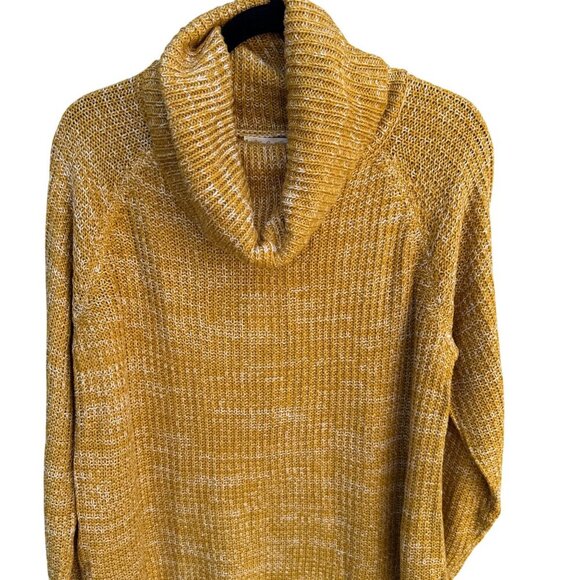 Its Our Time Mustard Yellow Womens Open Knit Cowl Neck Long Sleeve Sweater XL - Picture 3 of 10
